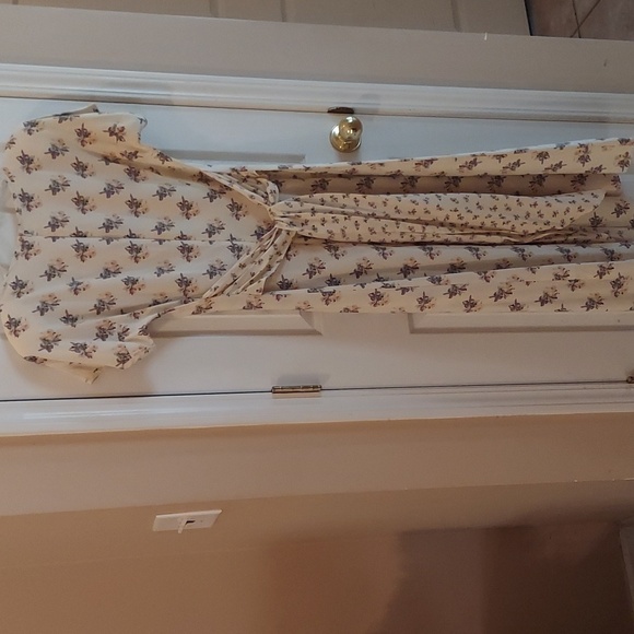 Casual Corner GUNNE SAX STYLE BEAUTIFUL LONG RAYON DRESS TIE BACK Like New Y2k! - Picture 6 of 13